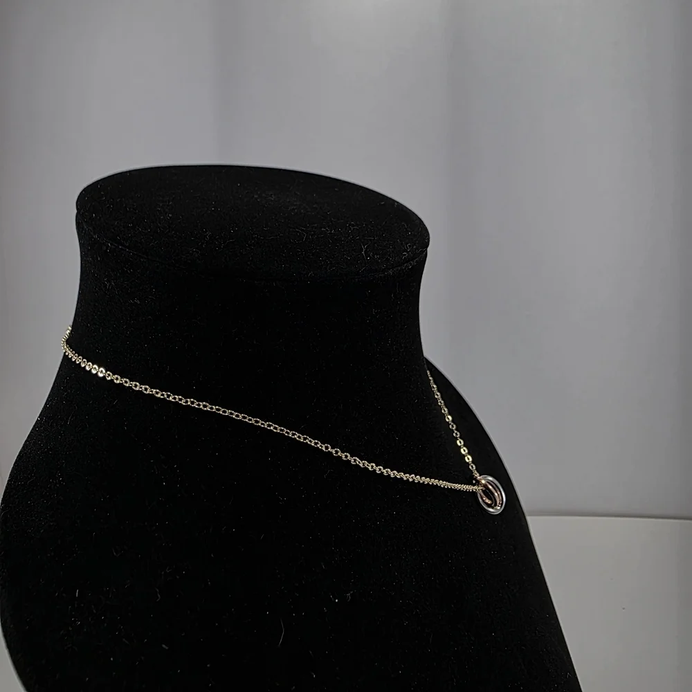 Elegant Gold Plated Necklace with Interlocking Rings
